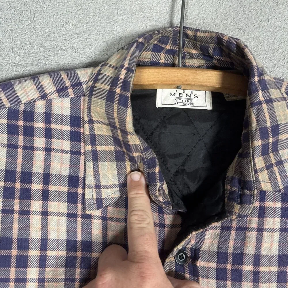 Vintage Sears The Men’s Store Shacket Men’s Size L Lined Insulated Plaid‎